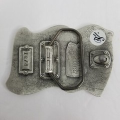 Mexican Flag Belt Buckle, Enamel Pewter, 3-1/4&Prime; x 2-1/4&Prime;, Buckle Bakery, New