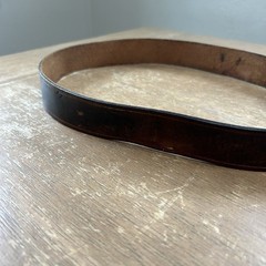 Brass BTS Big Tree Belt Buckle w/Brown Leather Western Hippie Boho Belt Size 38
