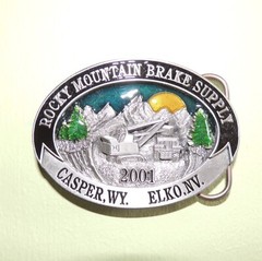 Limited Edition 1 of 750 Belt Buckle Rocky Mountain Brake 2001 Casper WY Elko NV