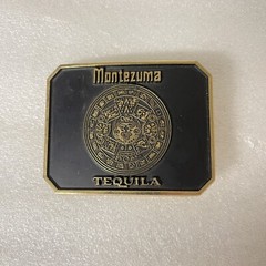 Montezuma Tequila Men’s Belt Buckle By Barton’s Brands Gold And Black