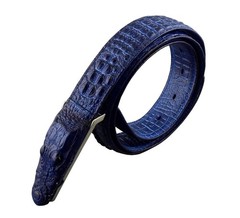 Alligator Crocodile Head Style Biker Cool Belt Waistband Fashion 110cm, Blue