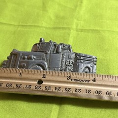 Vintage 1978 Baron Buckle Original Fire Truck Belt Buckle 4085