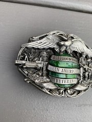 I&rsquo;M PROUD TO BE AN AMERICAN VETERAN Belt Buckle XLNT! **FAST SHIP** MADE IN USA!
