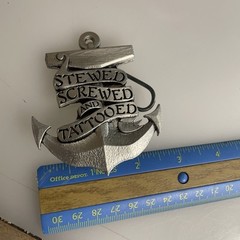 Stewed Screwed and Tattooed Tattoo 2002 Anchor Belt Buckle Vtg