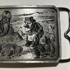 Bergamot Brass Works E-72 1974 Lewis Carroll Walrus & The Carpenter Belt Buckle