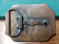VINTAGE CENTRAL & UNION PACIFIC RAILROAD CO. BRASS BELT BUCKLE