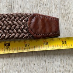 Men&rsquo;s/Unisex Brown Woven Stretch Belt with Silver Buckle Sz 34