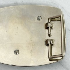 Rhinestone Studded X Letter Initial Monogram Silver Tone Belt Buckle