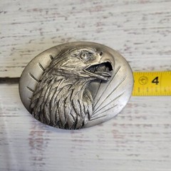 Siskiyou Buckle Co Eagle American Belt Buckle Silver Pewter Tone Metal 1987