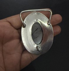 Black Rutile Gemstone 925 Sterling Silver Handmade Belt Buckles Vintage Gift For