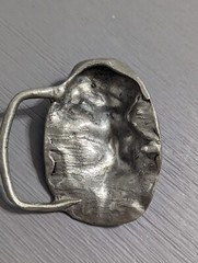 Vtg. Herman Black Metal Craft Belt Buckle, Nouveau Indiana  » Old Sailor Head »