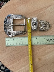Western Buckle Set 3 Piece Rooster Buckle Star Buckle Hebilla Vaquero Gallo 1.5