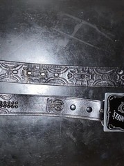 Jack Daniels Old No. 7 Whiskey Black Paisley Belt Buckle With Belt Size 44