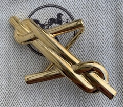 38mm Hermès H Noué belt buckle in gold-plated metal Sailor Knot New Hermes Auc