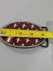 Ford Mustang Multi-Logo Red Oval Gem Rock Star Metal Belt Buckle