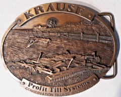 belt buckle oval Krause profit till system 3.25&Prime; long brass color