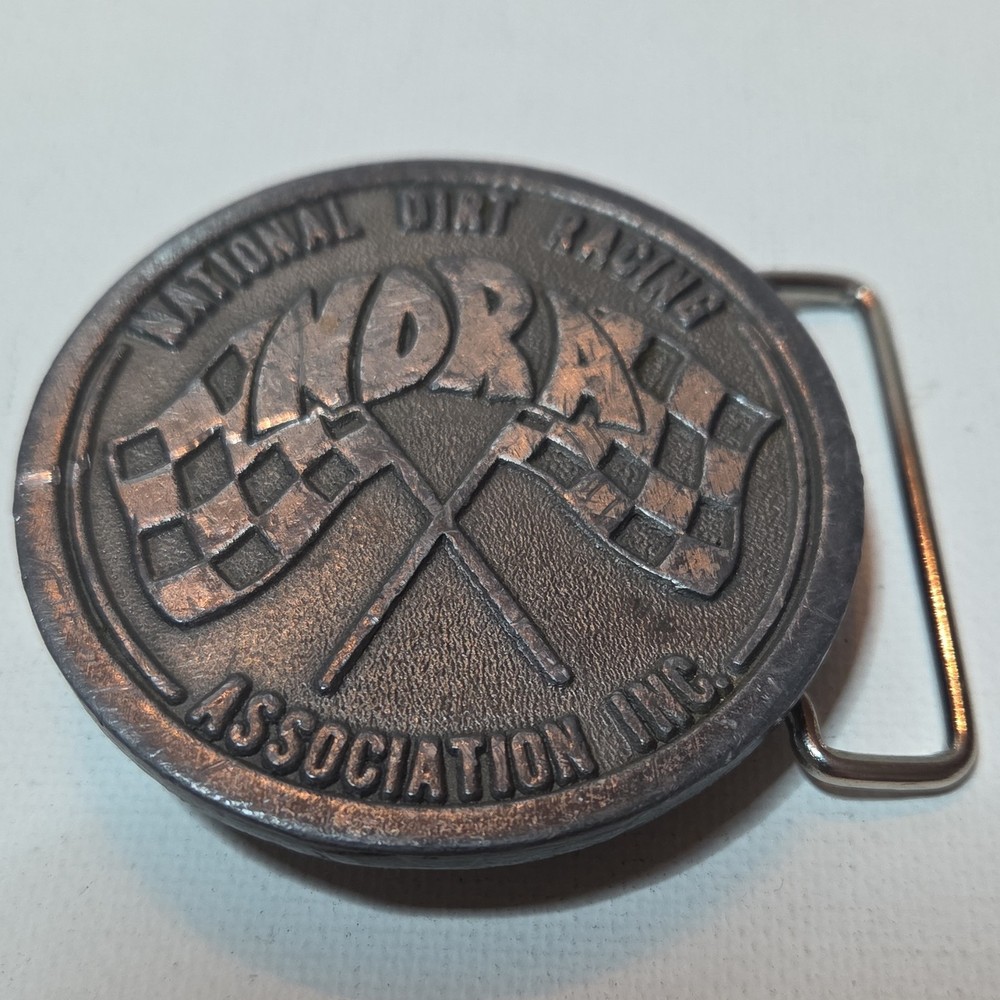 Hit Line USA National Dirt Racing Association Bronze Metal Western Belt Buckle