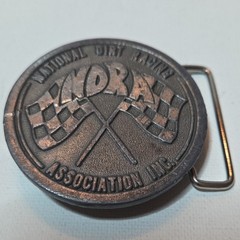Hit Line USA National Dirt Racing Association Bronze Metal Western Belt Buckle