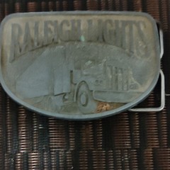Raleigh Silver Metal Western Belt Buckle Truck Graphic 1.5in