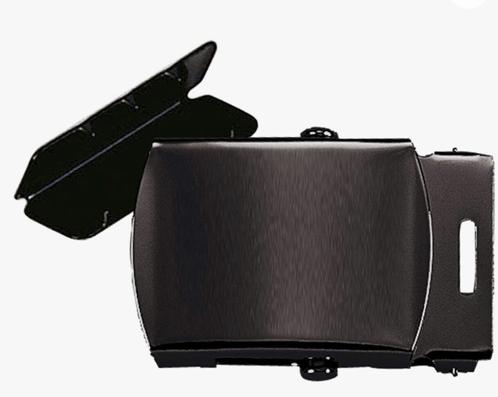 MILITARY WEB BUCLE REPLACEMENT SLIDING& FLIP TOP BLACK AND SILVER