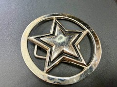 Famous Stars & Straps Five Point Star Logo See-Trough Silver Color Belt Buckle