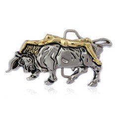 Western Unique Buckle Cowboy Cowgirl Lady Bull Engraved Belt Buckle fits 1-1/2&Prime;