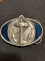 Great American Buckle Company Pewter Anchor w/Blue Enamel