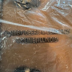 1987 Deere & Company Moline Illinois Octagon Belt Buckle Deer Antler Metal