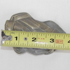 Vintage Corvette Car Shaped Embossed Metal Belt Buckle #4061
