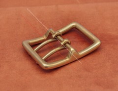 BIG HEAVY DUTY SOLID BRASS MIDDLE BAR DOUBLE PIN BELT BUCKLE LEATHERCRAFT BUCKLE