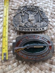 Vintage Hunting Belt Buckle Lot Texas Sportsman First Edition & Limited Edition