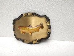 VTG. Belt Buckle Rainbow Trout Fish Western BeltBuckle Metal