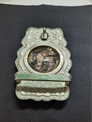 VINTAGE NICKEL SILVER WESTERN SADDLE THEME BELT BUCKLE Intricate Filigree Design