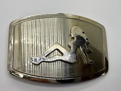Mud Flap Sexy Girl Woman Silhouette Figure Silver Tone Trucker Biker Belt Buckle