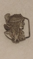 Vintage Indian Woman Girl Head Belt Buckle By Wyoming Studio Art Works