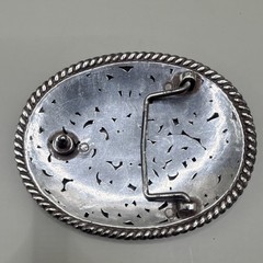 Men&rsquo;s Oval Silver Tone Western Floral Engraved Scroll Belt Buckle Fits 1.5in