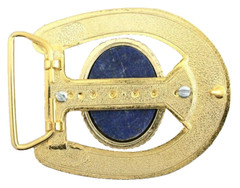 Gold Color Oval 40×30 Lapis Cabochon Cab Horseshoe Belt Buckle EPBB149/11224