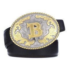 Initial Belt Buckles Alphabet Letter Texas Usa Rodeo Western Cowboy Fashion Men