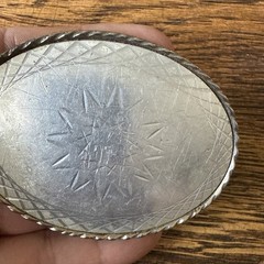Vintage 70’s Silver-Tone Scalloped Sunburst Belt Buckle Western Geometric Design