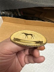 Vintage German Silver Horse Belt Buckle