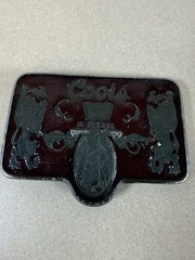 Coors Vintage Beer Belt Buckle Banquet Rocky Mountain Spring Red Resin 70s See
