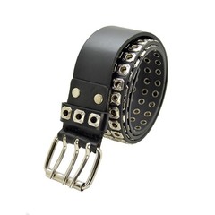 Punk Rock Rivet Faux 3 Holes Row Grommet Belt