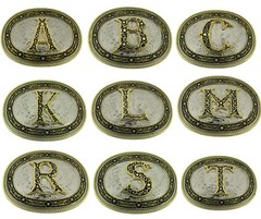 A B C D G J K L M R S T LETTER INITIAL WESTERN COWBOY COWGIRL RODEO SILVER GOLD