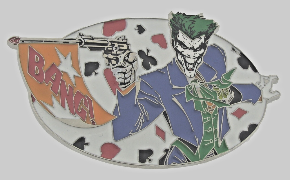 Batman Joker Bang Belt Buckle Comics Cosplay Halloween Party Costume Western Men