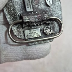 Vintage 1987 Siskiyou Buckle Co DAD Pewter Belt Buckle Blue Enamel USA Made M-50