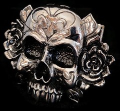 AB STEEL by AL BERES BUCKLES ONLY! #ST120 1 PIECE LARGE 1.5&Prime; TRIBAL SKULL BUCKLE