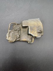 Vintage TRUCKER Belt Buckle BIG RIG Semi-Truck SOLID Metal Heavy WESTERN Cowboy
