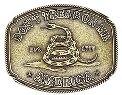 Don&rsquo;t Tread on Me America Brass Tone Military Enameled Belt Buckle New