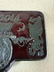 Coors Vintage Beer Belt Buckle Banquet Rocky Mountain Spring Red Resin 70s See