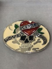 Ed Hardy Skull Belt Buckle « LOVE KILLS Slowly » White Men&rsquo;s Fashion New Japan